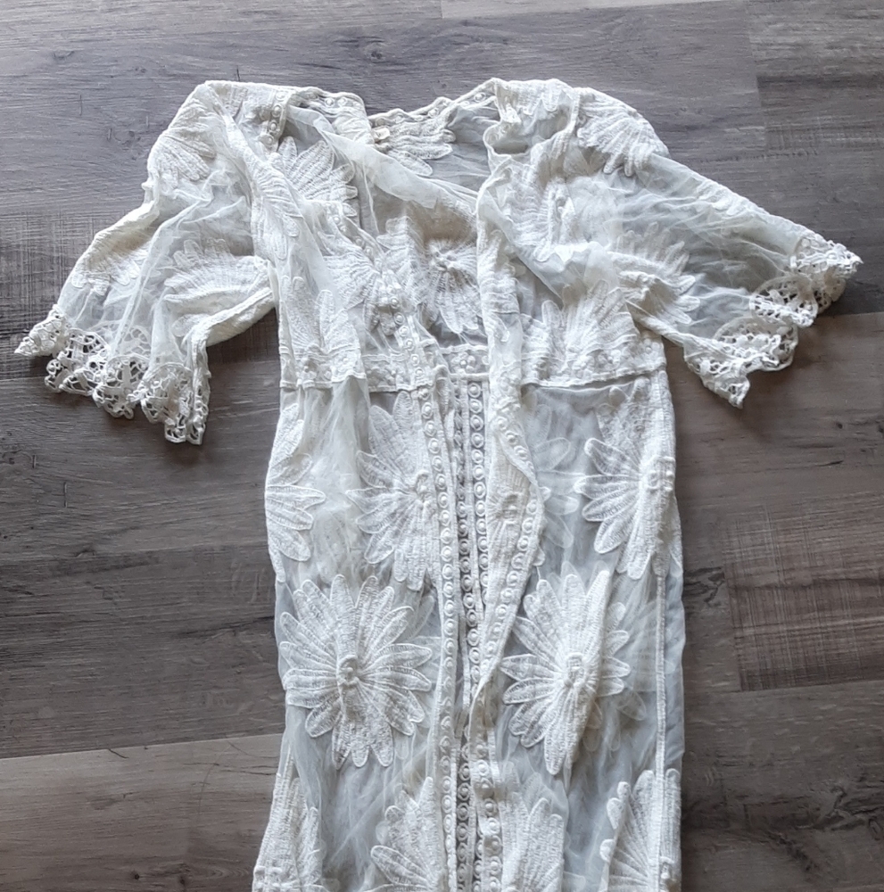 White Lace Floral Cover-Up